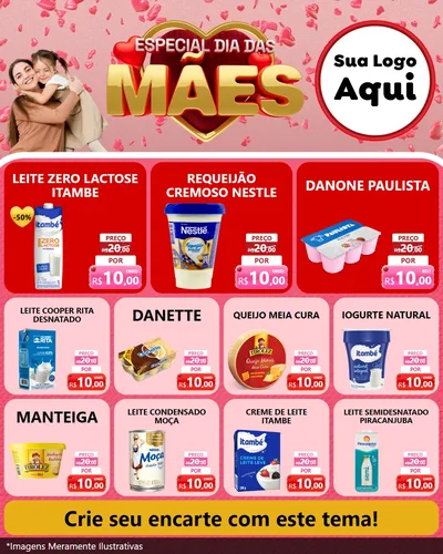 Modelo de Rede Social para Feed Instagram com o tema Especial Dia Das Mães para Frios e Laticínios