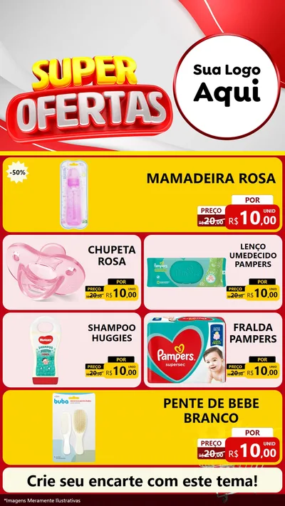 Modelo de TV para TV Vertical com o tema Super Ofertas para Bebês