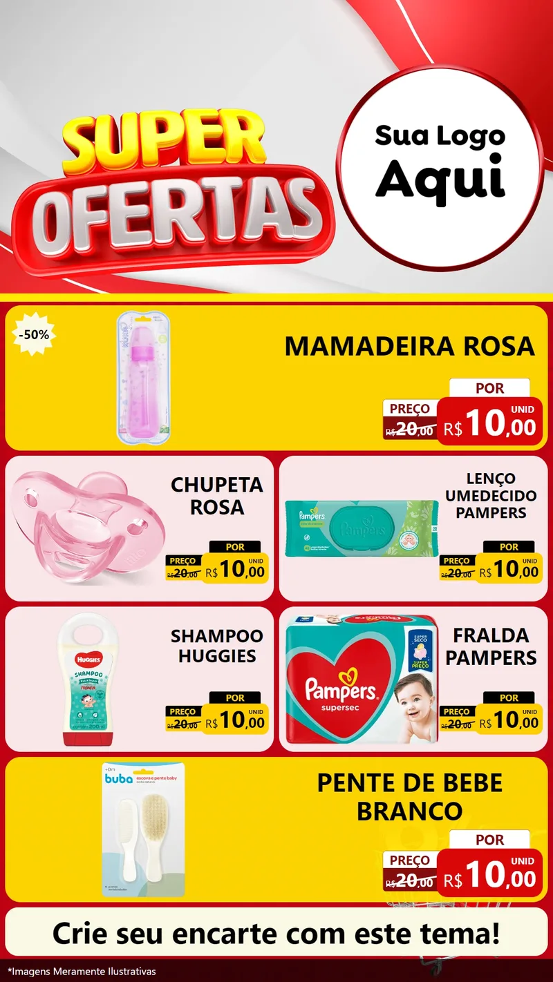 Modelo de TV para TV Vertical com o tema Super Ofertas para Bebês