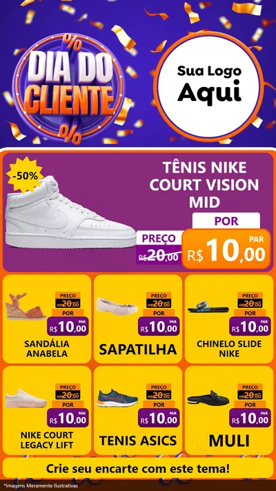 Modelo de Rede Social para Stories com o tema Dia do Cliente para Calçados