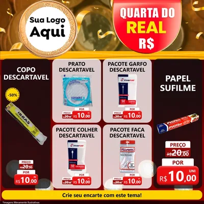 Modelo de Rede Social para Feed Facebook com o tema Quarta do Real para Embalagens