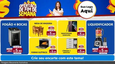 Modelo de TV para TV Horizontal com o tema Ofertaço de Fim de Semana para Móveis e Eletro
