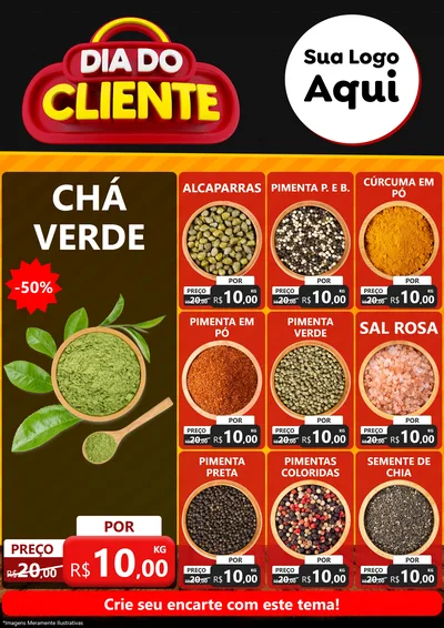 Modelo de Encarte para Encarte A4 Vertical com o tema Dia do Cliente para Produtos Naturais