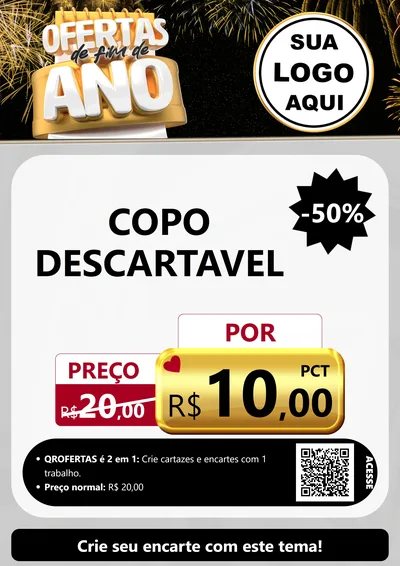 Modelo de Cartaz para Cartaz A4 Vertical com o tema Ofertas de Fim de Ano para Embalagens