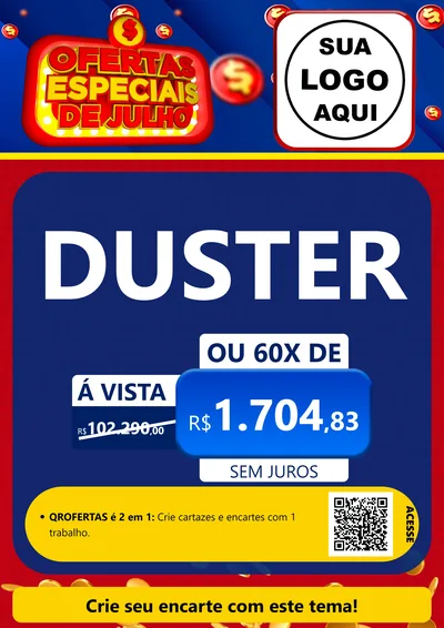 Modelo de Cartaz para Cartaz A4 Vertical com o tema Ofertas Especiais de Julho para Concessionaria de Carros