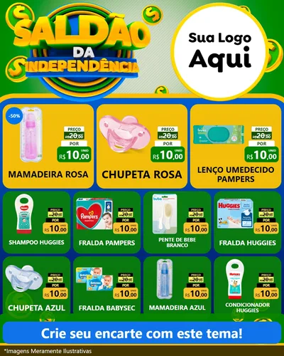 Modelo de Rede Social para Feed Instagram com o tema Saldão da Indepêndencia para Bebês