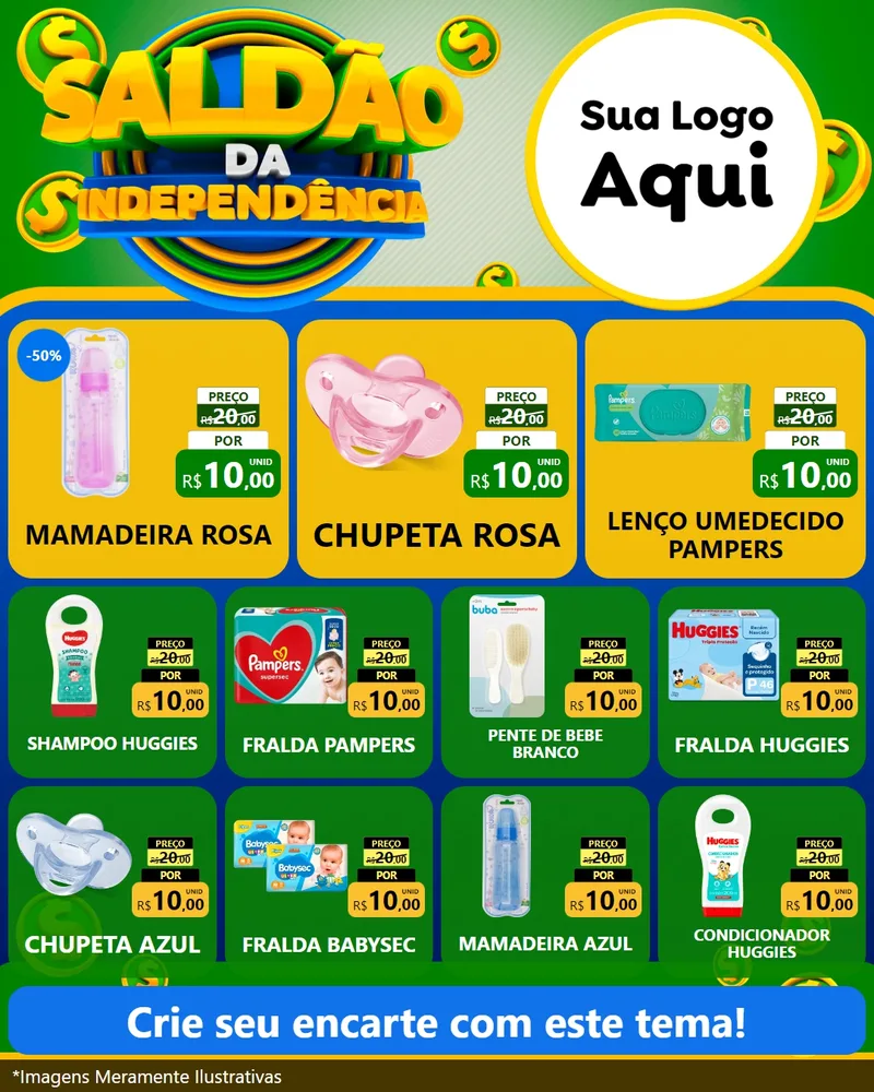 Modelo de Rede Social para Feed Instagram com o tema Saldão da Indepêndencia para Bebês