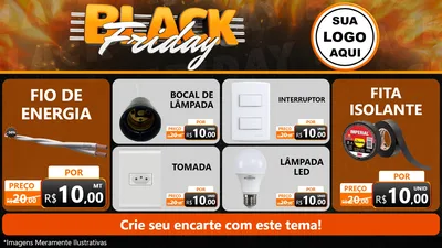 Modelo de TV para TV Horizontal com o tema Black Friday para Materiais Elétricos