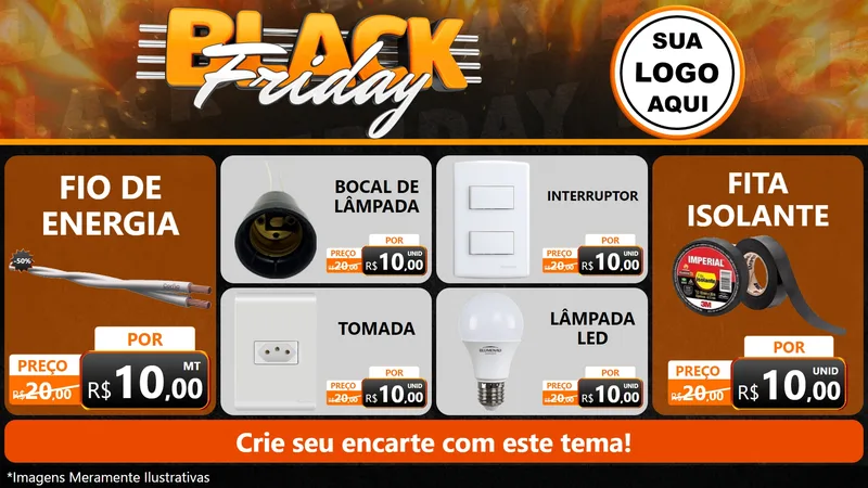 Modelo de TV para TV Horizontal com o tema Black Friday para Materiais Elétricos