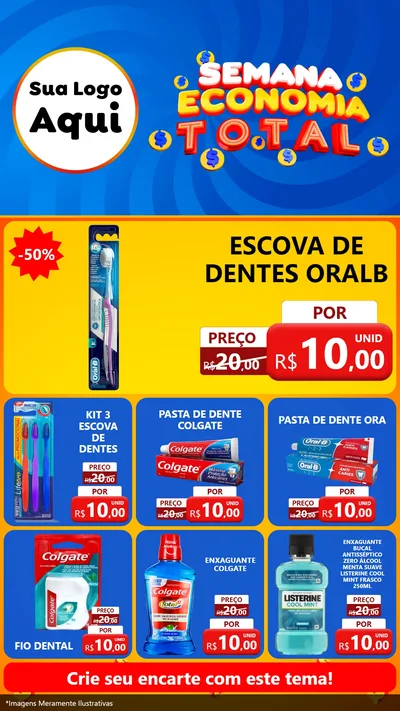 Modelo de Rede Social para Stories com o tema Semana Economia Total para Higiene Pessoal