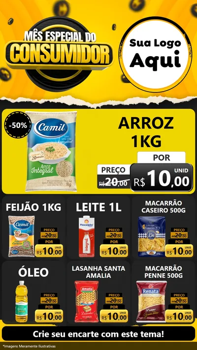 Modelo de Rede Social para Stories com o tema Mês Especial do Consumidor para Supermercado