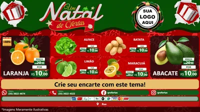 Modelo de TV para TV Horizontal com o tema Um Natal de Ofertas para Hortifrúti