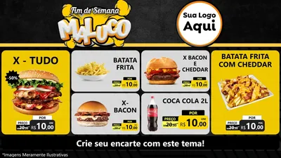 Modelo de TV para TV Horizontal com o tema Fim de Semana Maluco para Hamburgueria