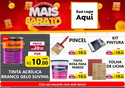 Modelo de Encarte para Encarte A4 Horizontal com o tema Mais Barato para Tintas e Ferramentas