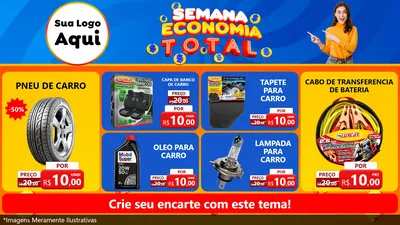 Modelo de TV para TV Horizontal com o tema Semana Economia Total para Auto peças