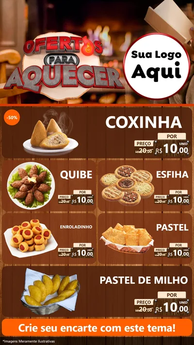 Modelo de TV para TV Vertical com o tema Ofertas Para Aquecer para Salgadaria