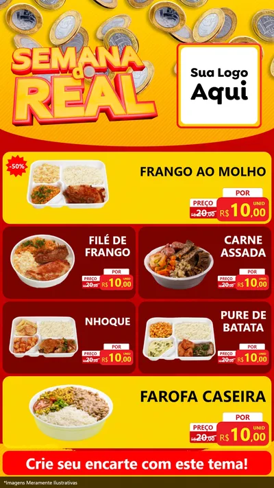 Modelo de TV para TV Vertical com o tema Semana do Real para Restaurante