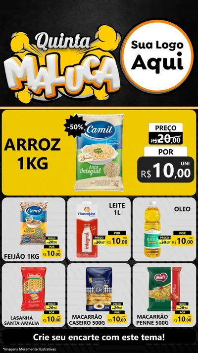 Modelo de Rede Social para Stories com o tema Quinta Maluca para Supermercado