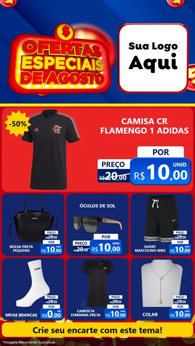 Modelo de Rede Social para Stories com o tema Ofertas Especiais de Agosto para Roupas e acessórios