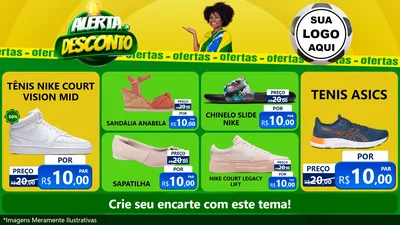 Modelo de TV para TV Horizontal com o tema Alerta de Desconto para Calçados