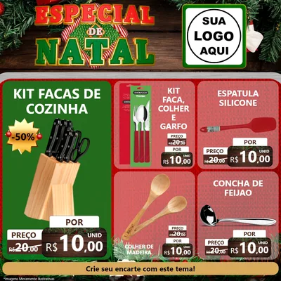 Modelo de Rede Social para Feed Facebook com o tema Especial de Natal para Utilidades Domésticas