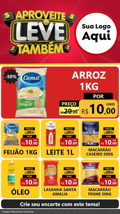 Modelo de Rede Social para Stories com o tema Aproveite e Leve Também para Supermercado