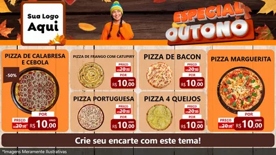 Modelo de TV para TV Horizontal com o tema Especial Outono para Pizzaria