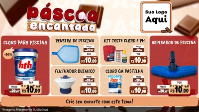 Modelo de TV para TV Horizontal com o tema Páscoa Encantada para Produtos para Piscina