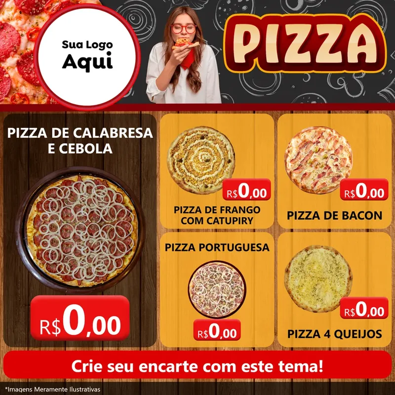 Modelo de Rede Social para Feed Facebook com o tema Pizza para Pizzaria