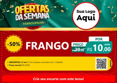 Modelo de Cartaz para Cartaz A4 Horizontal com o tema Ofertas da Semana Farroupilha para Assados