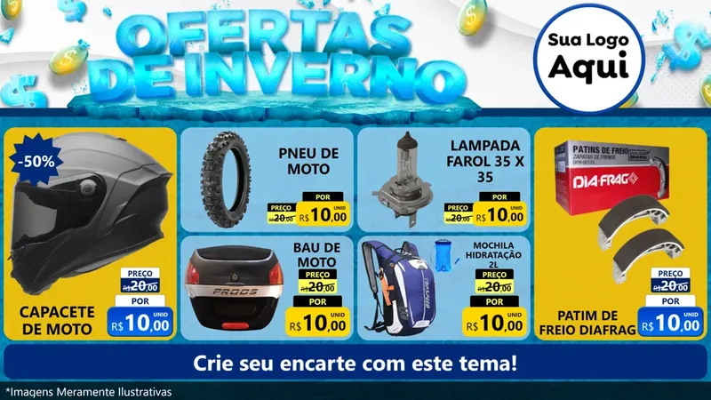 Modelo de TV para TV Horizontal com o tema Ofertas de Inverno para Moto peças