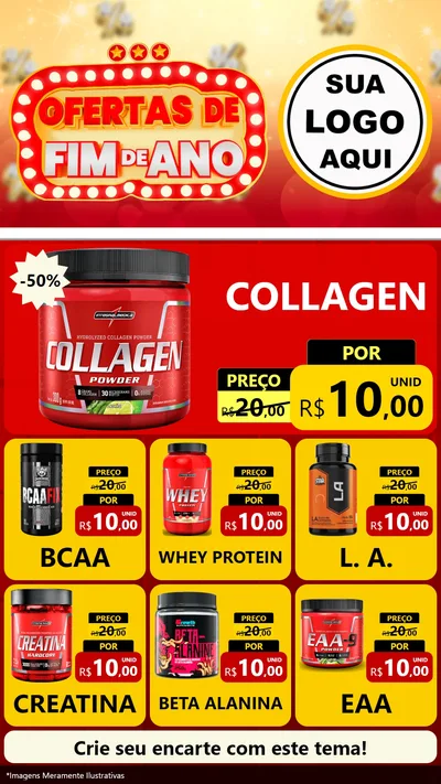 Modelo de Rede Social para Stories com o tema Ofertas de Fim de Ano para Suplementos alimentares