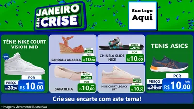 Modelo de TV para TV Horizontal com o tema Janeiro Sem Crise para Calçados