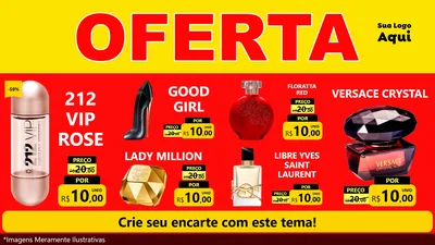 Modelo de TV para TV Horizontal com o tema OFERTA - Vermelho Cartaz para Perfumes