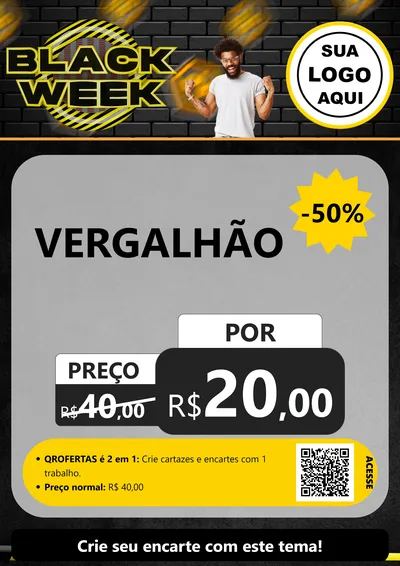 Modelo de Cartaz para Cartaz A4 Vertical com o tema Black Week para Ferragens