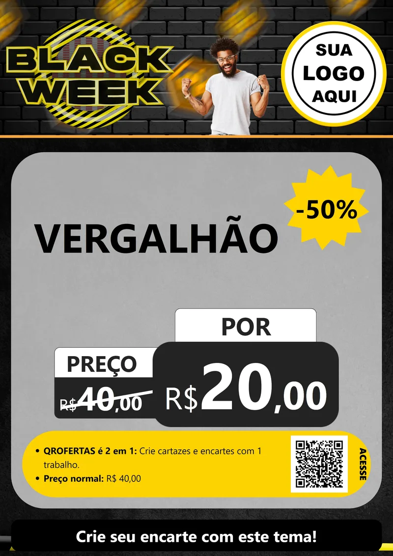 Modelo de Cartaz para Cartaz A4 Vertical com o tema Black Week para Ferragens