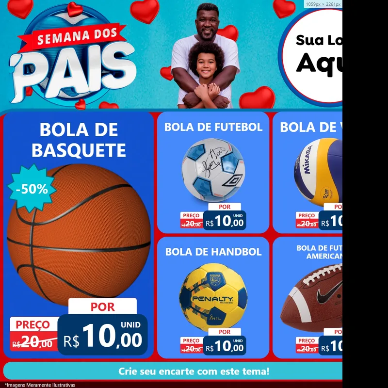 Modelo de Rede Social para Feed Facebook com o tema Semana Dos Pais para Artigos Esportivos