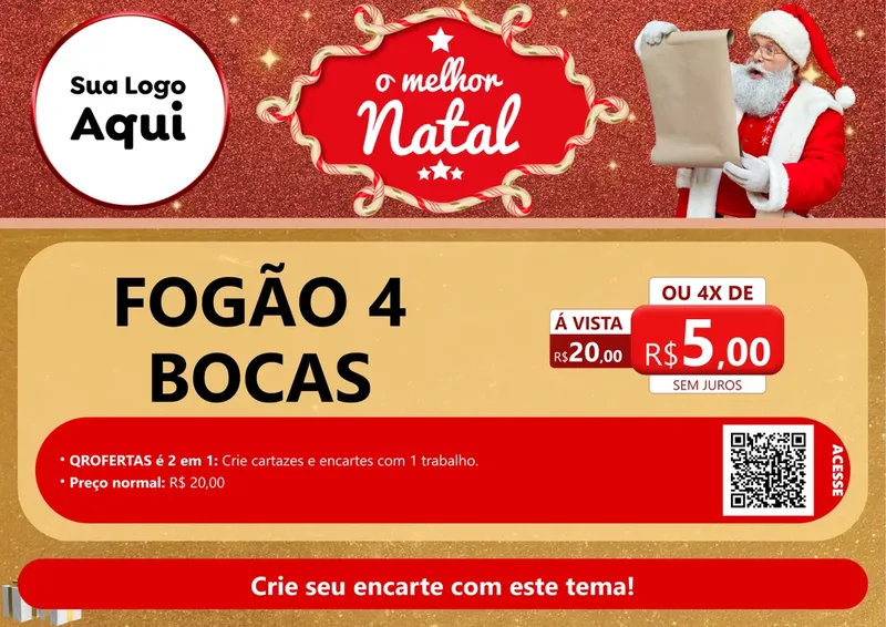 Modelo de Cartaz para Cartaz A4 Horizontal com o tema O Melhor Natal para Móveis e Eletro