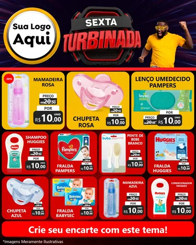 Modelo de Rede Social para Feed Instagram com o tema Sexta Turbinada para Bebês