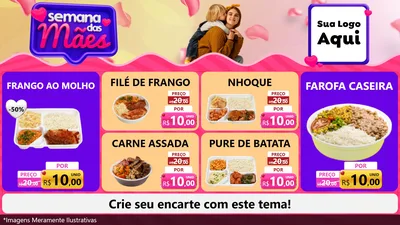 Modelo de TV para TV Horizontal com o tema Semana das Mães para Restaurante