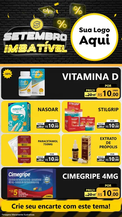 Modelo de TV para TV Vertical com o tema Setembro Imbatível para Farmácia