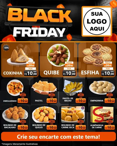 Modelo de Rede Social para Feed Instagram com o tema Black Friday para Salgadaria