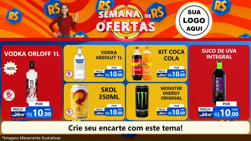 Modelo de TV para TV Horizontal com o tema Semana de Ofertas para Distribuidora de bebidas