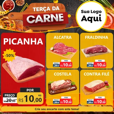 Modelo de Rede Social para Feed Facebook com o tema Terça da Carne para Açougue