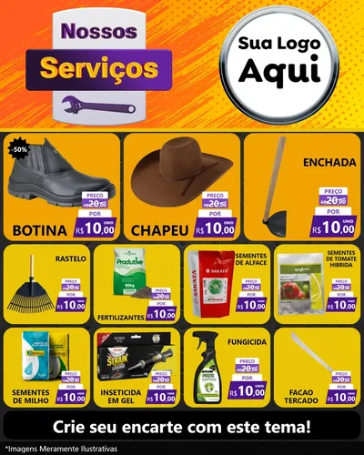 Modelo de Rede Social para Feed Instagram com o tema Nossos Serviços para Agropecuária