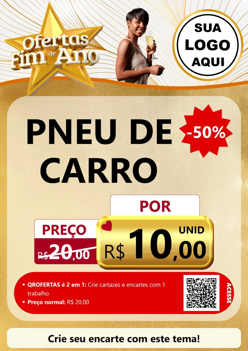 Modelo de Cartaz para Cartaz A4 Vertical com o tema Ofertas Fim de Ano para Auto peças