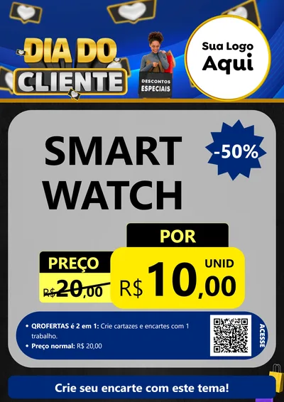Modelo de Cartaz para Cartaz A4 Vertical com o tema Dia Do Cliente para Informática