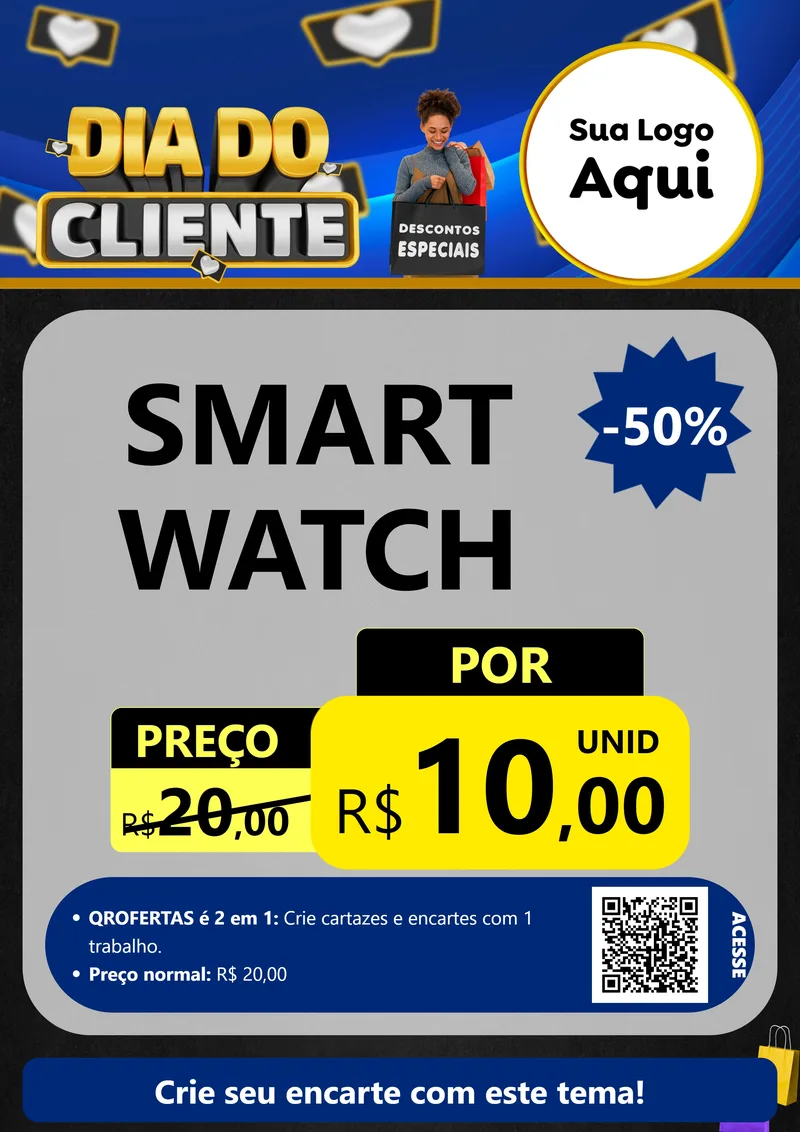 Modelo de Cartaz para Cartaz A4 Vertical com o tema Dia Do Cliente para Informática