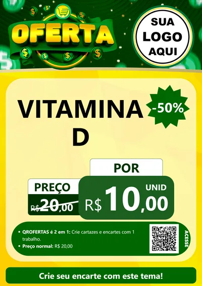Modelo de Cartaz para Cartaz A4 Vertical com o tema Oferta para Farmácia