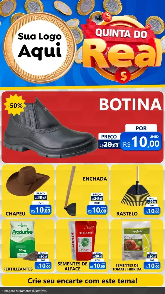 Modelo de Rede Social para Stories com o tema Quinta do Real para Agropecuária